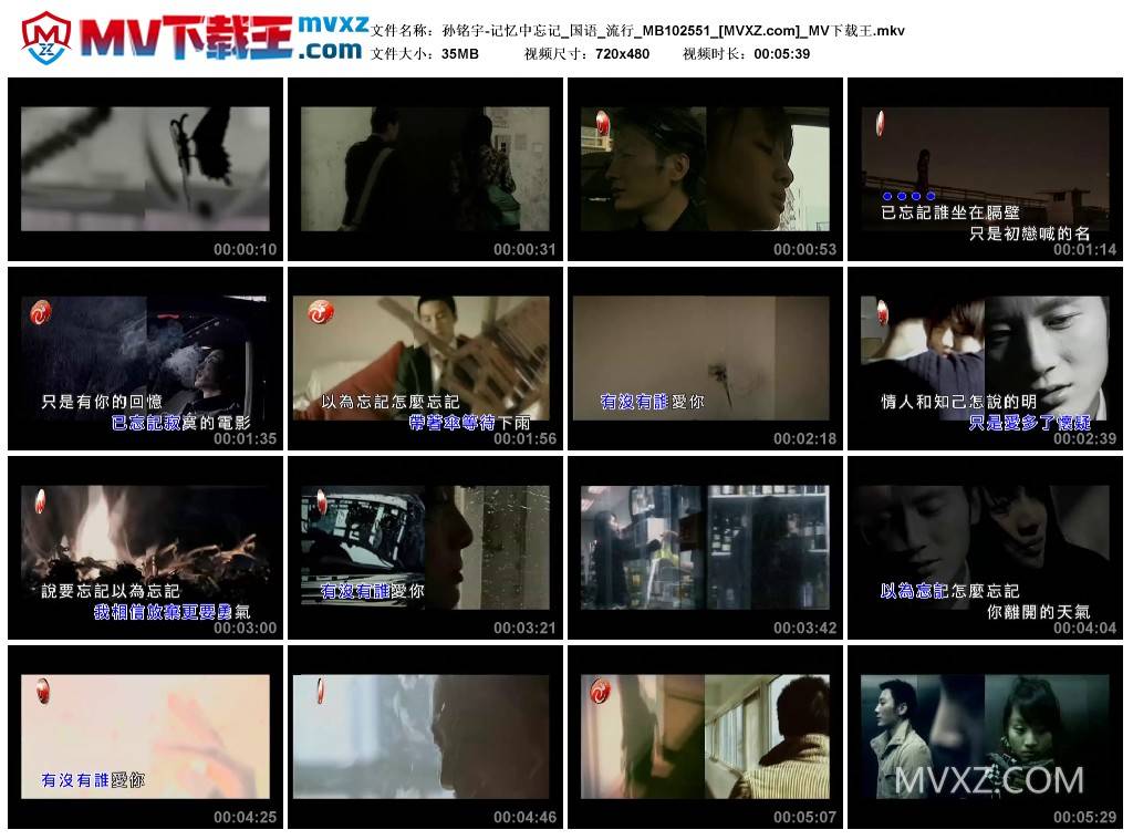 孙铭宇-记忆中忘记_国语_流行_MB102551